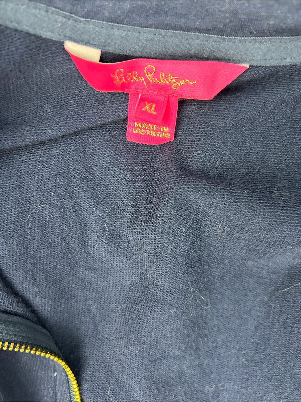 Lilly Pulitzer Navy Half-Zip Pullover with Gold Zipper - Picture 2 of 6